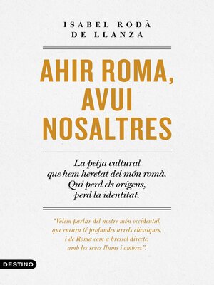 cover image of Ahir Roma, avui nosaltres